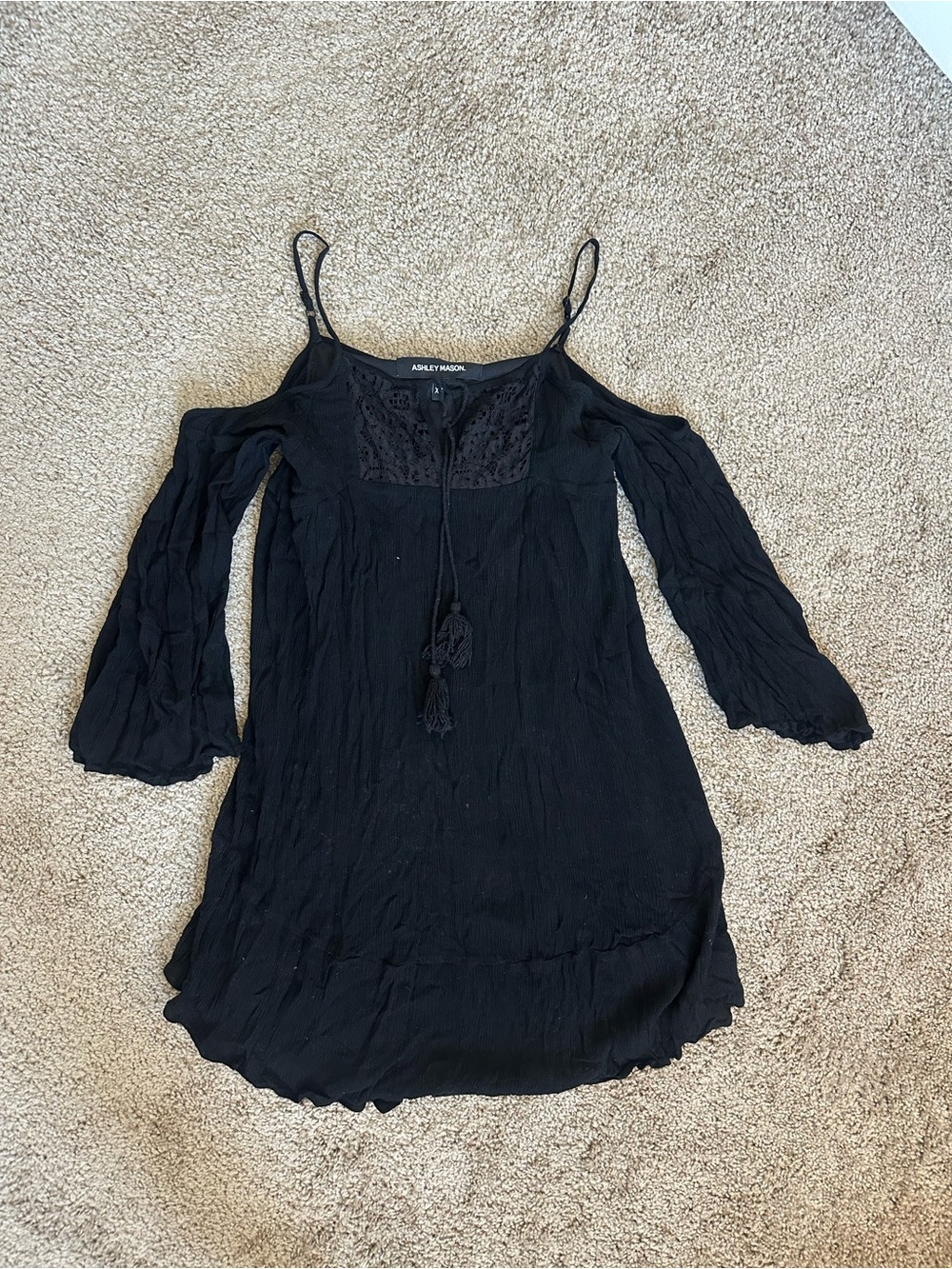 Ashley Mason Black Off the Shoulder Dress